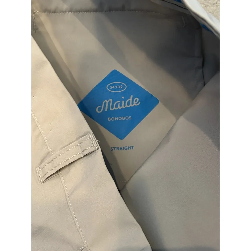 Bonobos Maide Golf Pants Mens 34x32 Gray Slim Straight Performance Active